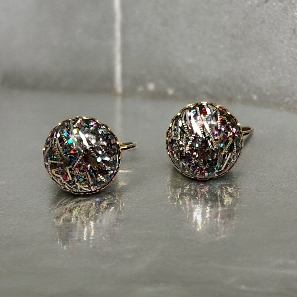 Sarah Coventry confetti clip earrings
